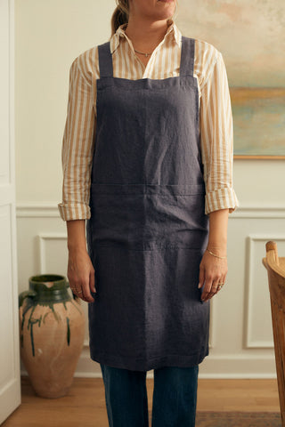 Cross Back Linen Apron